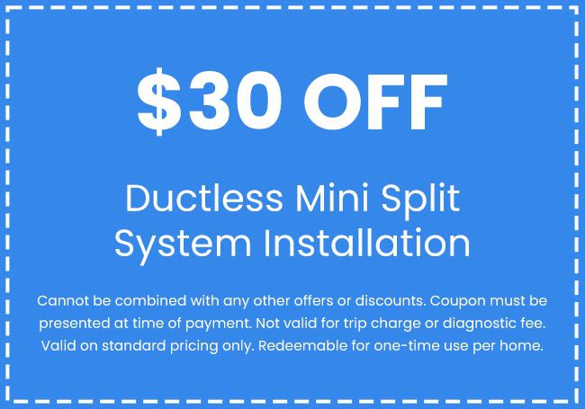 Discounts on Ductless Mini Split System Installation
