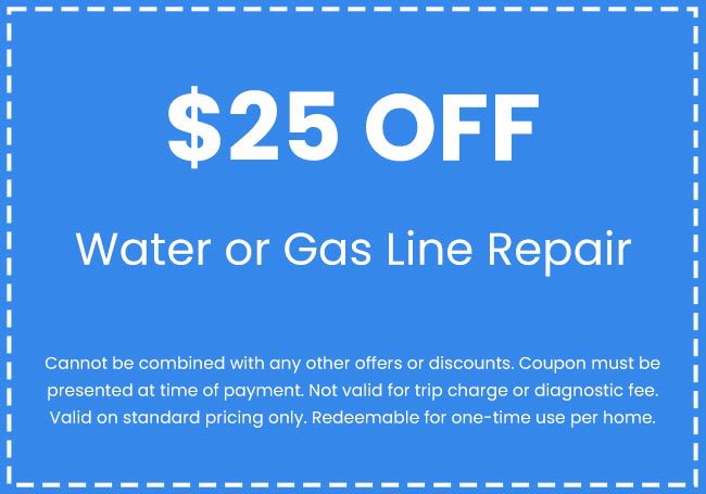 Discounts on Water or Gas Line Repair